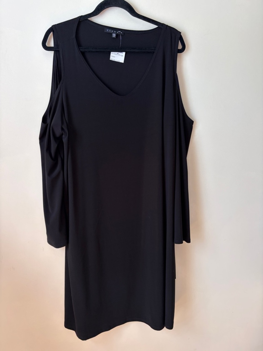 Cold-Shoulder Black Dress - Unbranded Women's V-Neck Shift